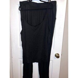 NWT Sleep CACIQUE All Black Stretch Tank Pants 2 piece Pj Set Sz 22/24